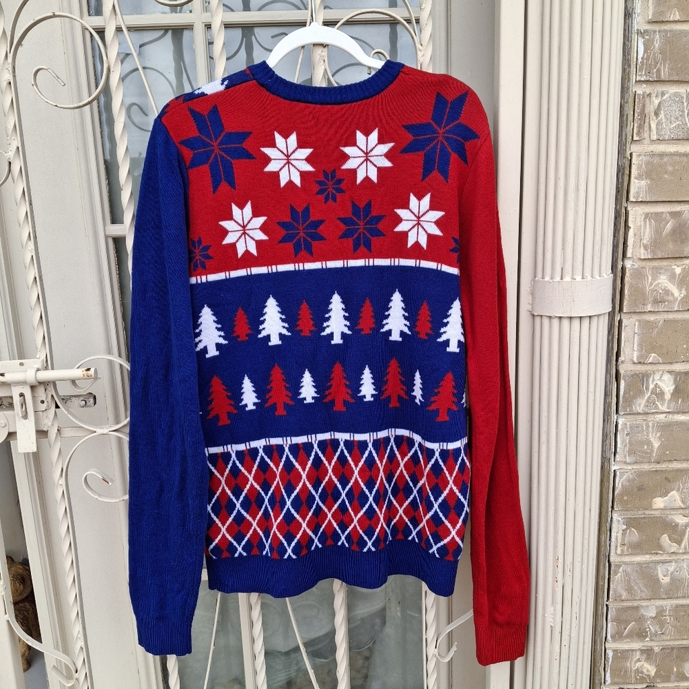 NFL Football New York Giants Patchwork Christmas Sweater Men Size Large - Picture 9 of 15
